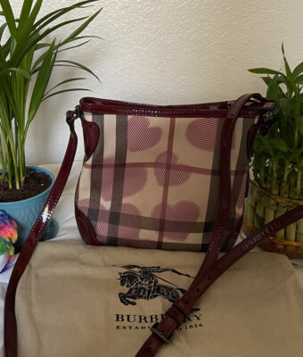 Burberry Beige/Red Supernova Check Canvas Hearts Crossbody Bag | eBay