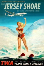 Jersey Shore TWA Holly Water Ski Garden State Travel Poster Pin Up Art Print 127