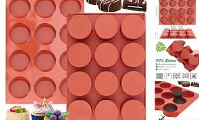  2 Inch Round Silicone Mold for Oreo Chocolate Covered Cookie Mold, 24 Cup 