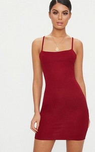 burgundy bodycon mini dress