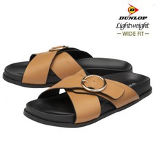 LADIES COMFORT SUMMER BEACH FOOTBED SLIP ON FLAT WIDE MULES SLIDERS SANDALS SIZE