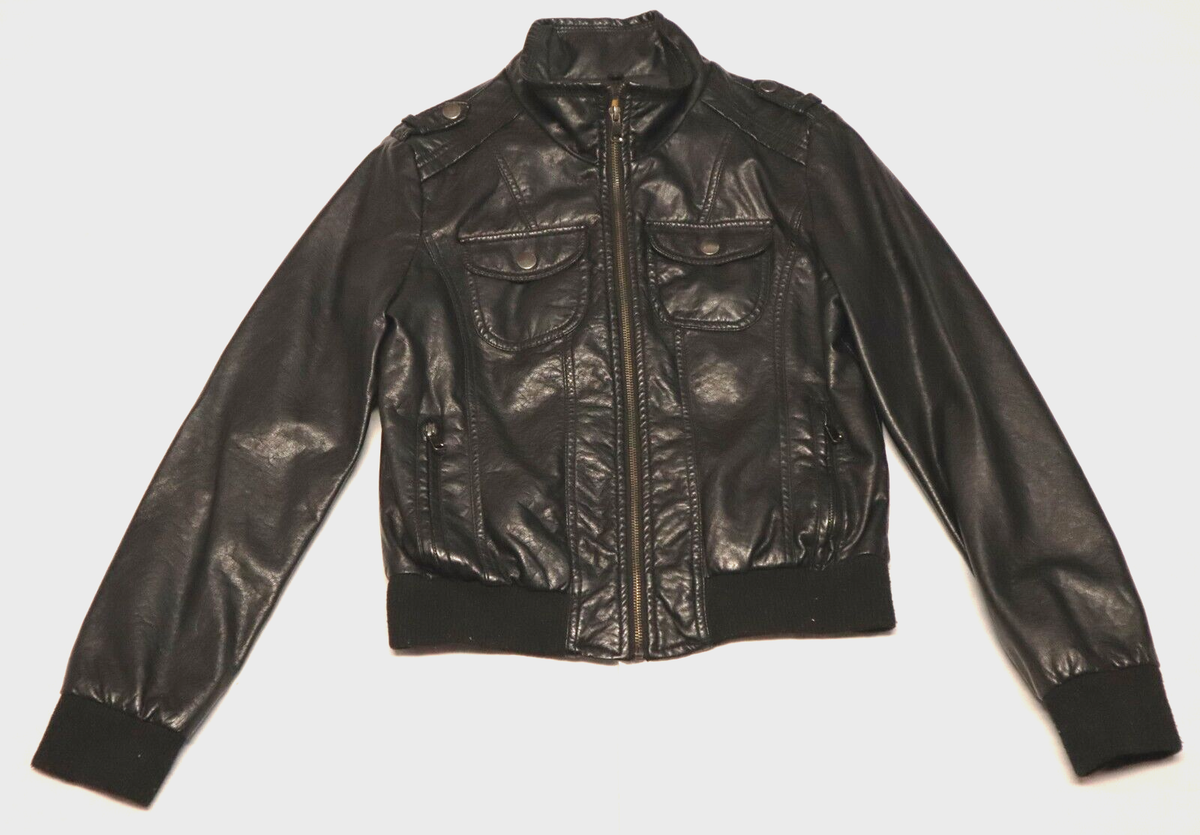 MISS POSH girls faux leather black jacket size L | eBay