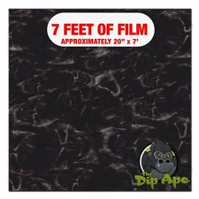Hydrographic film Black & Clear Flaming Skulls hydro dipping 7' x 20" hydro dip