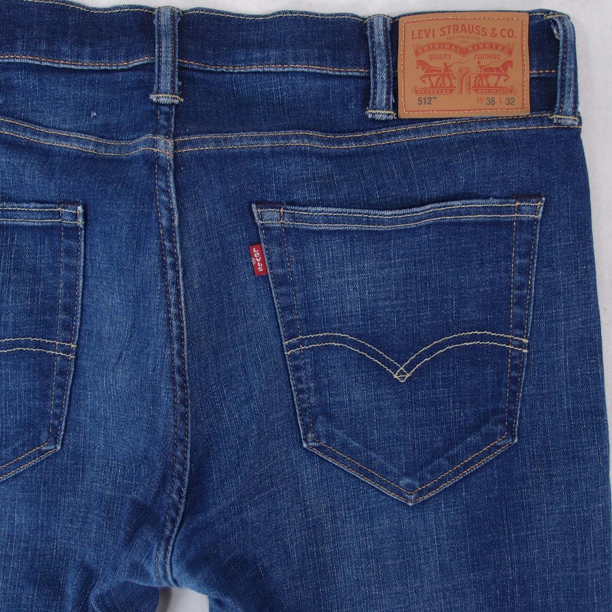 Levi’s / ボトム/30/コットン/BLU Mens Levi's 512 28833 Stretch Slim Tapered Blue Jeans W38 L32 | eBay