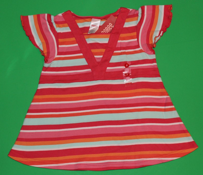 5 NWT Gymboree TROPICAL GARDEN Pink Striped Swing SHIRT Top Girls HTF