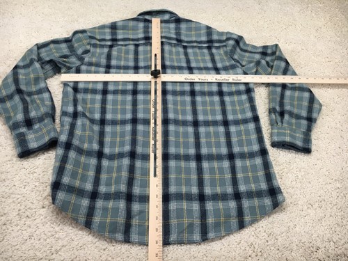 Vintage Ozark Trail Shirt Mens Large Blue Long Sleeve Button Plaid Flannel 90s - Picture 13 of 17