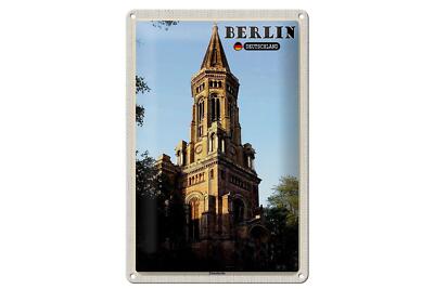 Blechschild Städte Berlin Deutschland Zionskirche 20x30 cm Schild tin sign