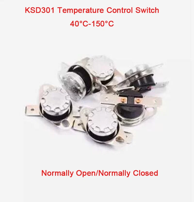 Interruptor de control de temperatura KSD301 40°C-155°C 10A normalmente abierto/normalmente cerrado - Imagen 2 de 4
