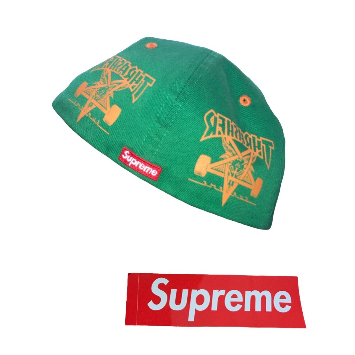 Supreme X Thrasher 6-Panel Hat Green/Orange FW21 Size Small