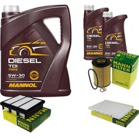 Motor-ÖL 7L Mannol Diesel Tdi 5W-30+MANN-FILTER FüR Kia Cee'd Sw Ed 2.0 Crdi 140