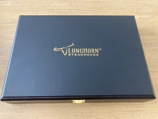 Brand New Longhorn Steakhouse Steak Knives, Set of 4 with Wood Case