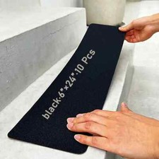 Black Anti Slip Tape Self Adhesive Treads Steps Stairs 6x24" Pack of 10