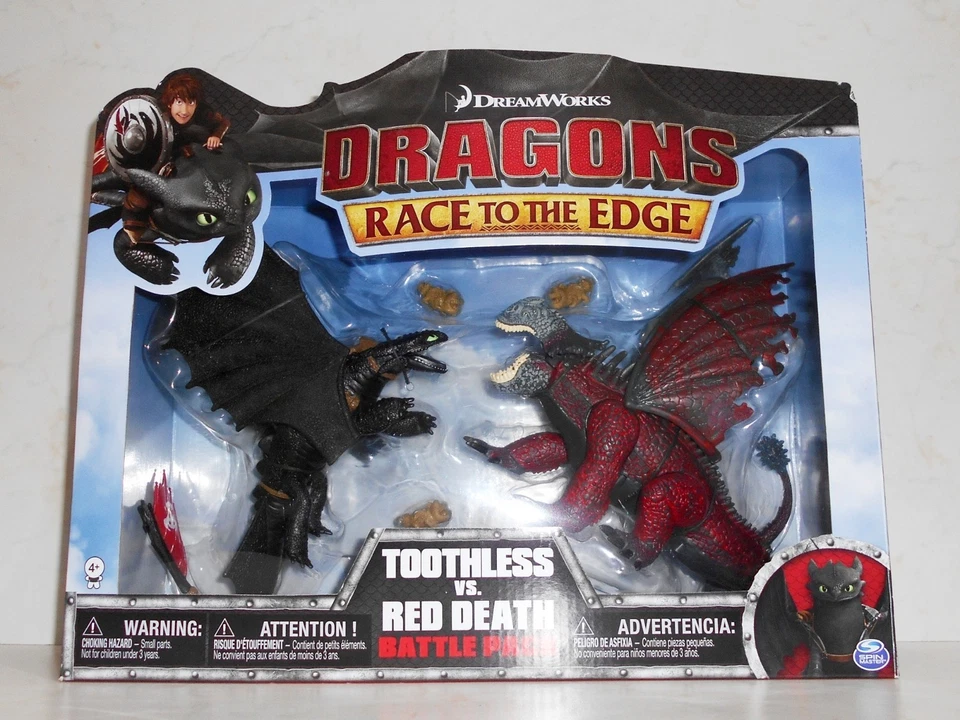 HTF 2016 DreamWorks Dragons TOOTHLESS vs. RED DEATH How to Train Your Dragon NiB - Image 3 of 4