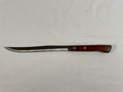 Vintage Flint Arrowhead Stainless Vanadium 8'' Blade Knife Wood Handle USA #57 23
