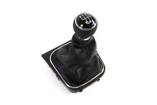 New Vw Mk5 Mk6 Golf Jetta 6 Speed Black Leather Chrome Shift Knob