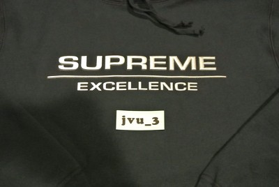 NEW SUPREME FW17 REFLECTIVE EXCELLENCE HOODED SWEATSHIRT LARGE
