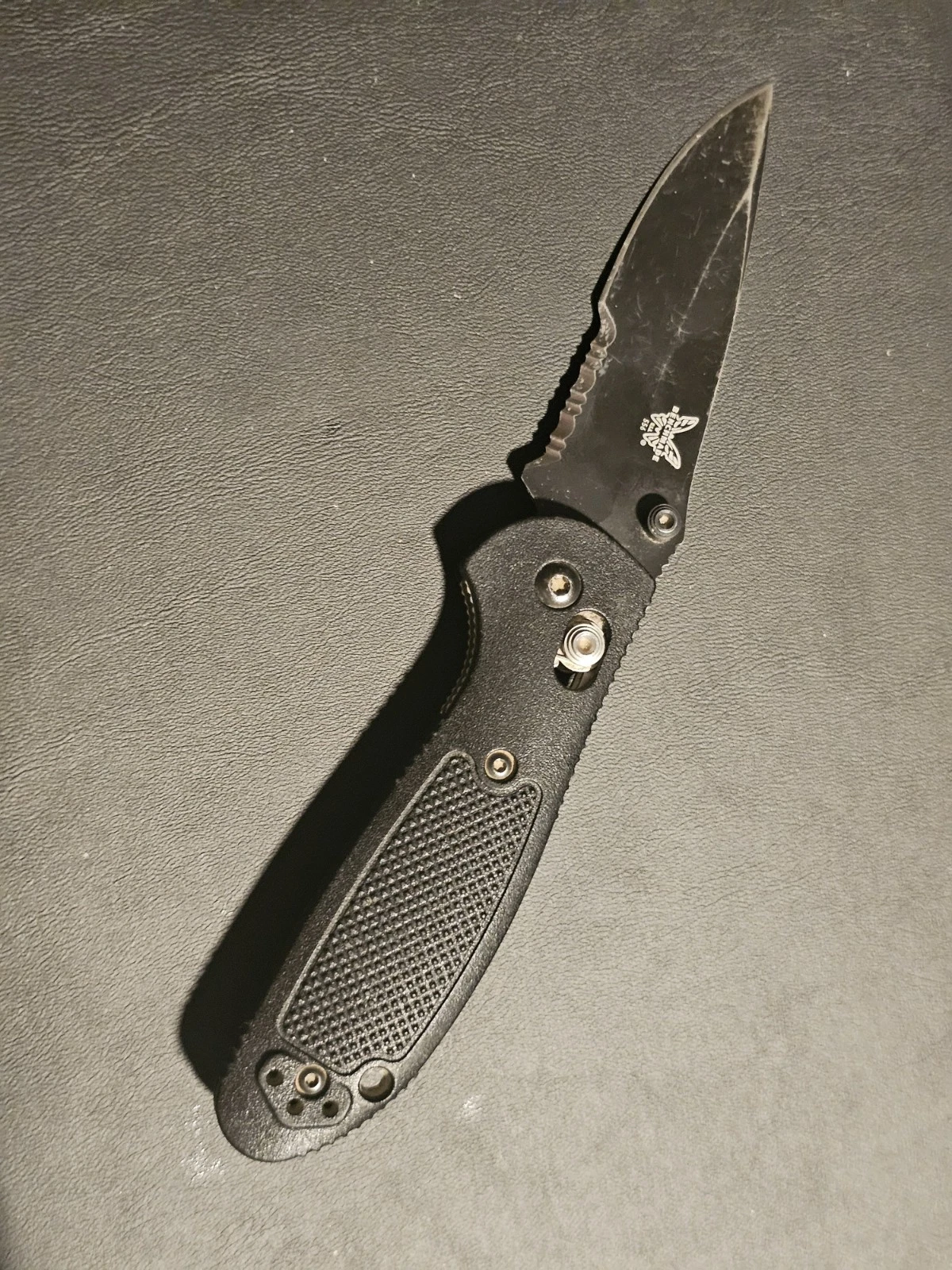 Benchmade Mel Pardue 154cm Folding Knife 553 Griptillian Tanto Partial Serrated