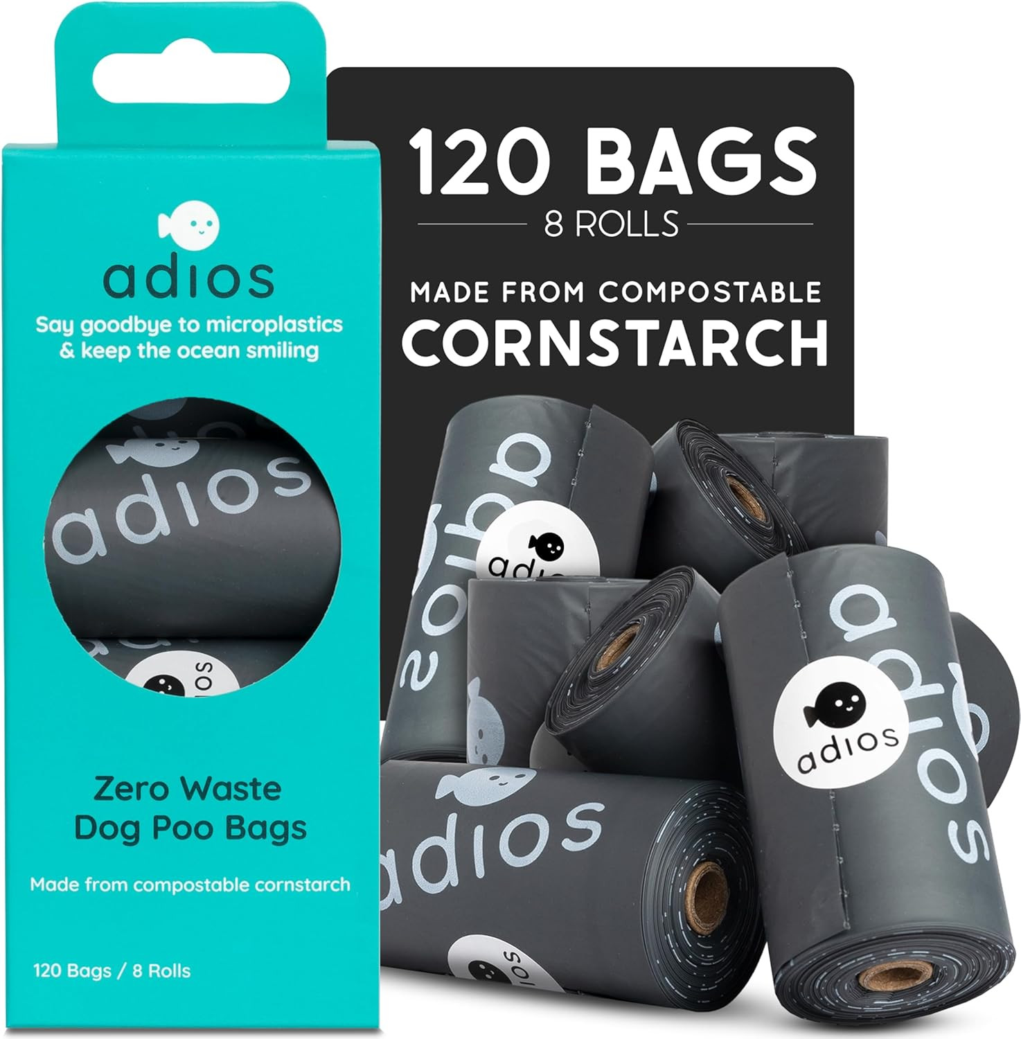 Adios Plastic Biodegradable Dog Poop Bags - Extra Thick Compostable Dog Poo Bag