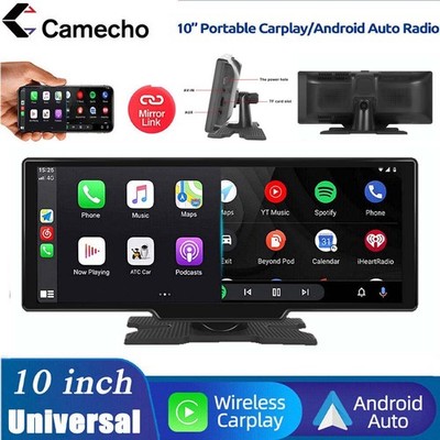 10'' Portable Wireless Apple Carplay Car Stereo Android Auto Radio GPS Navigation