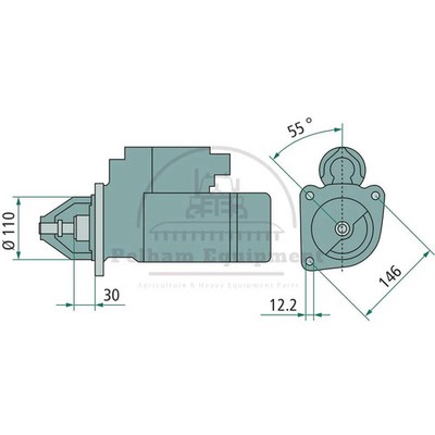 Starter 12V 2kW 4 Teeth 2x13.5/105mm 226.5mm 82.5mm Clockwise