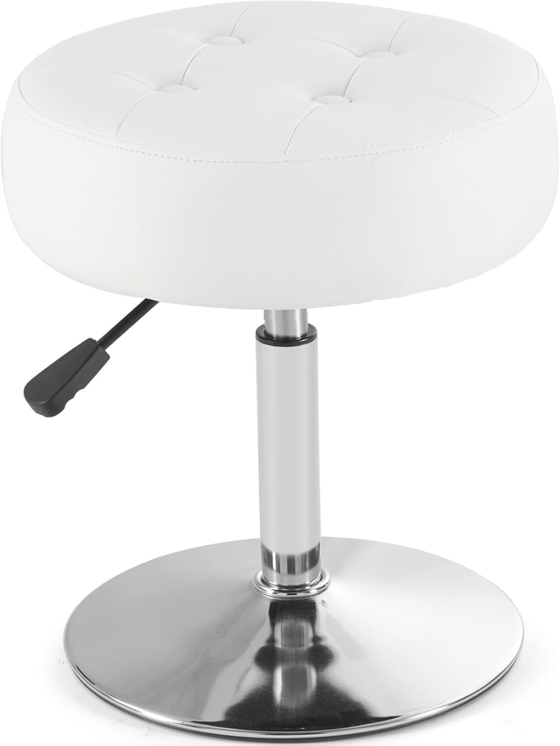 Makeup Room Round Ottoman Tufted Pu Leather Makeup Chair