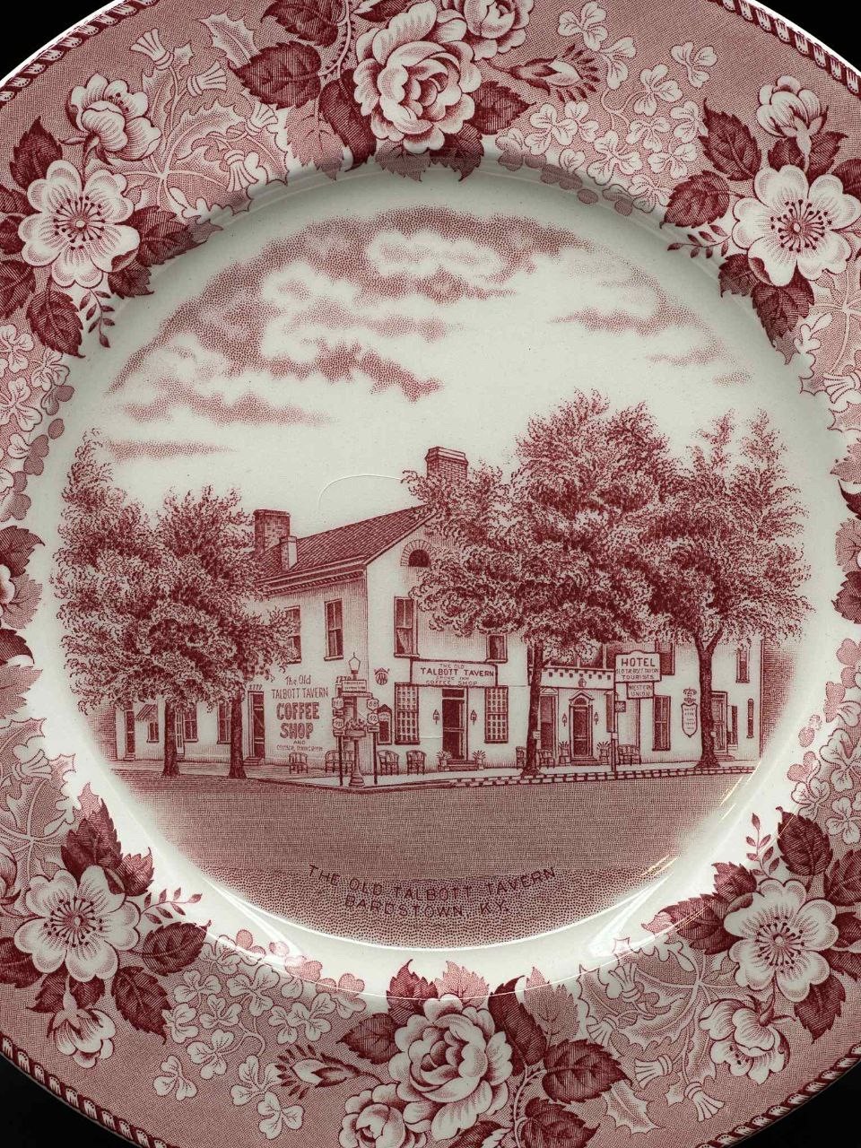 Royal Staffordshire Jonroth 10" Pink Transferware Plate Old Talbott Tavern KY