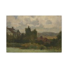 Edward Mitchell Bannister - Untitled (houses and trees) - Canvas Wall Art
