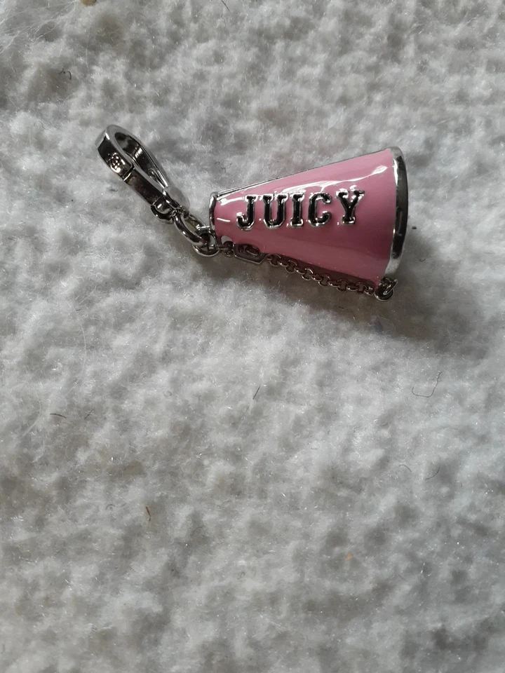 Juicy Couture Cheerleader Megaphone PINK & SILVER METAL "JUICY LEAGUE" Charm - Image 3 of 4