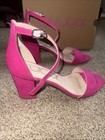 SUGAR Fuchsia Strappy Microsuede "Machelene" Open Toe Block Heel Sandals 9M EUC — photo 5