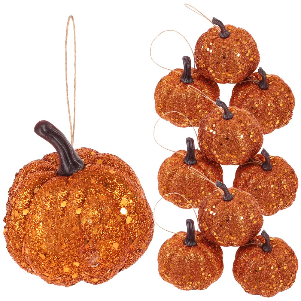 10pcs Halloween Pumpkins Fall Harvest Pumpkin Ornaments Artificial Foams