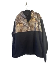 Habit Realtree Black Camo 1/4 snap Pullover Fleece 2XL Hunting Outdoor Sweatshir