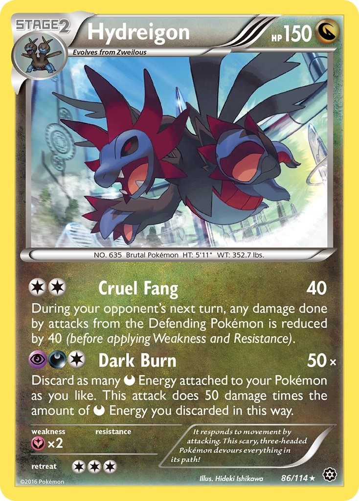 Pokemon Hydreigon Holo Rare 86/114 XY - Steam Siege Holofoil NM