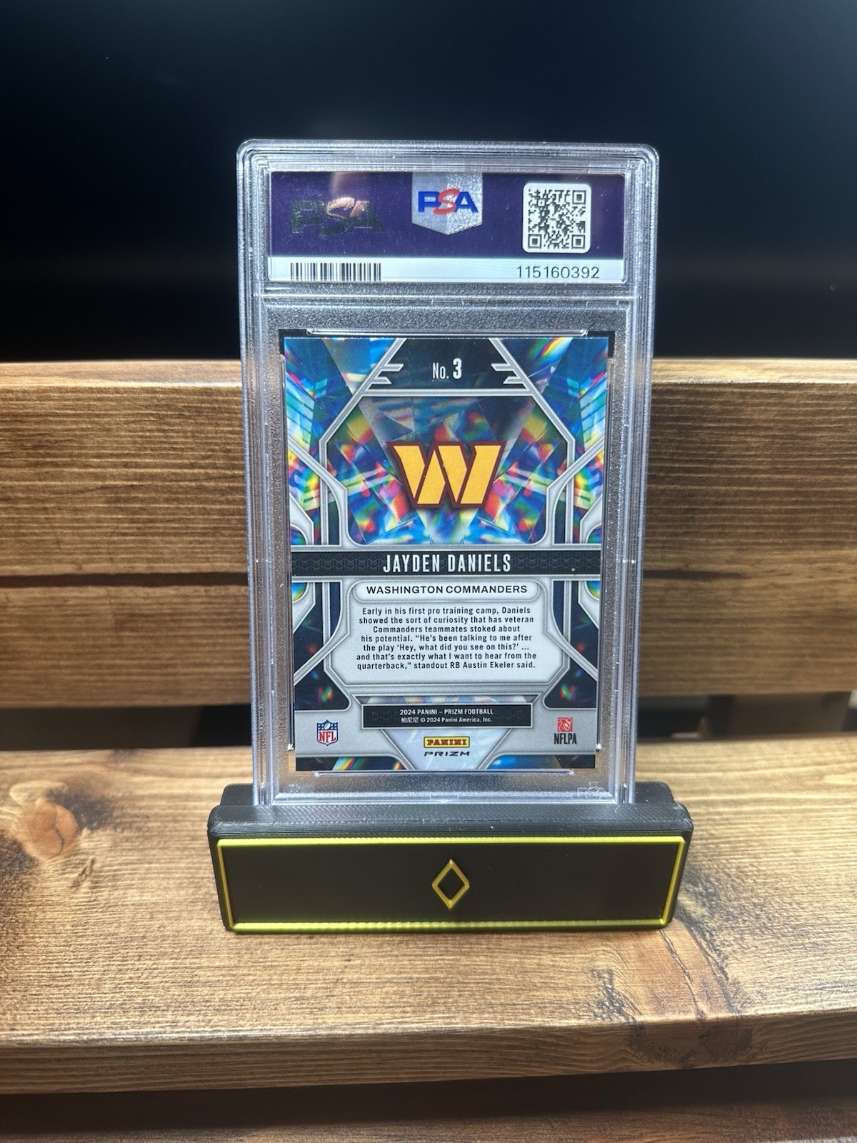 2024 Panini Prizm - Prizmatic Jayden Daniels #3 Green Ice Prizm (RC) PSA 10 view 2