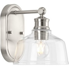 Progress Lighting P300395 Singleton 8" Tall Bathroom Sconce - Nickel