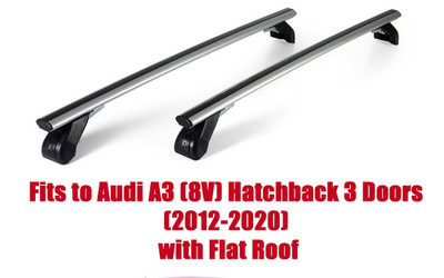Premium Roof Rack Bars For Audi A3 (8V) 3 Door (2012-20) Flat Roof AL303/238M