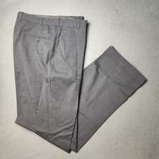 Brooks Brothers Pants Mens 35x33 Gray Wool Brooksease Pleated Dress Trousers USA
