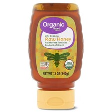 Organic Strained Honey Natural Unprocessed Sweetener 12oz Inverted Squeeze