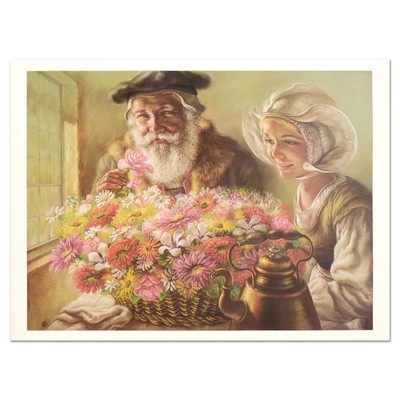 Virginia Dan (1922-2014) Rosen für Papa Ltd. Ed. Lithographie #' D Handsigniert,