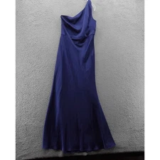 Sachin and Babi Navy One Shoulder Satin Floor Length Gown Dress Size 10 NEW