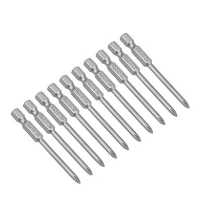 10 Stück 1/4 Zoll Sechskantstange 65 mm lang Kreuzschlitz 3.5PH1 magnetisch S2 Schraubendreher Bohrer