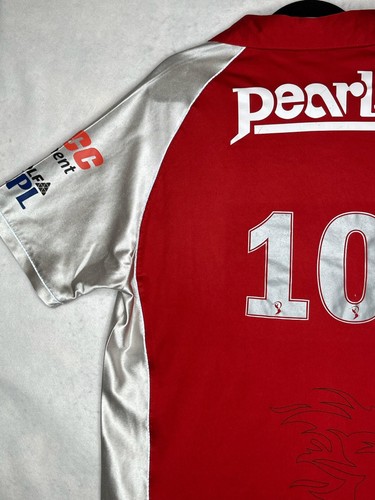 Kings XI Punjab Shirt Herren XL rot silber Cricket Reebok DLF IPL Fly Emirates - Bild 9 von 16