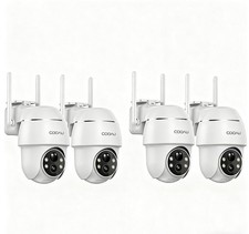 COOAU 4Pcs Wireless WiFi Security Cameras Smart Outdoor Night Vision 2K Camera