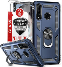 Cover per Huawei P30 Lite Con 2 Pellicola in Vetro Temperato, 360° Rotante Anell