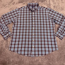 Peter Millar Crown Crafted Plaid Button Down Shirt Mens XL Blue Pink White