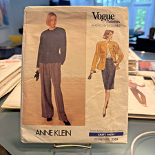 FREE SHIP! 2355 Vogue Patterns American Designer Anne Klein Sz 6-8-10 Jacket Ski