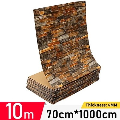 1/5/10M 3D Brick Wallpaper Peel And Stick Wall Sticker Living Room Kitchen Decor