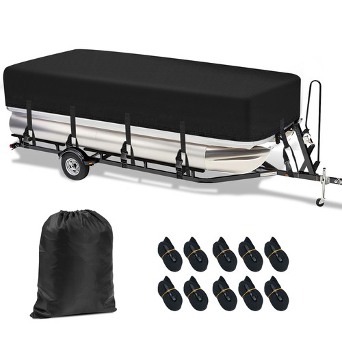 21-24Ft Heavy Duty Pontoon Boat Cover Waterproof Outdoor UV Rain Dust Protection - Bild 13 von 14