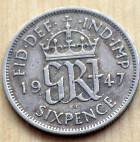 1947 Great Britain 6 Pence Wedding Coin