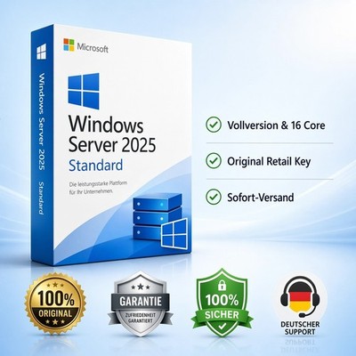Windows Server 2025 Standard | Original Retail Key | 16 Core |Schnelle Lieferung