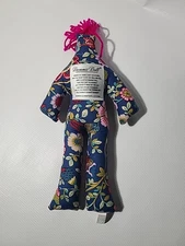 Dammit Doll Floral  Pink Hair Stuffed Therapy Stress Relief Emotional Support 